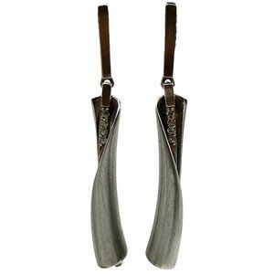 Breuning Designer 925 Sterling Silver & White Sapphire Dangle Earrings